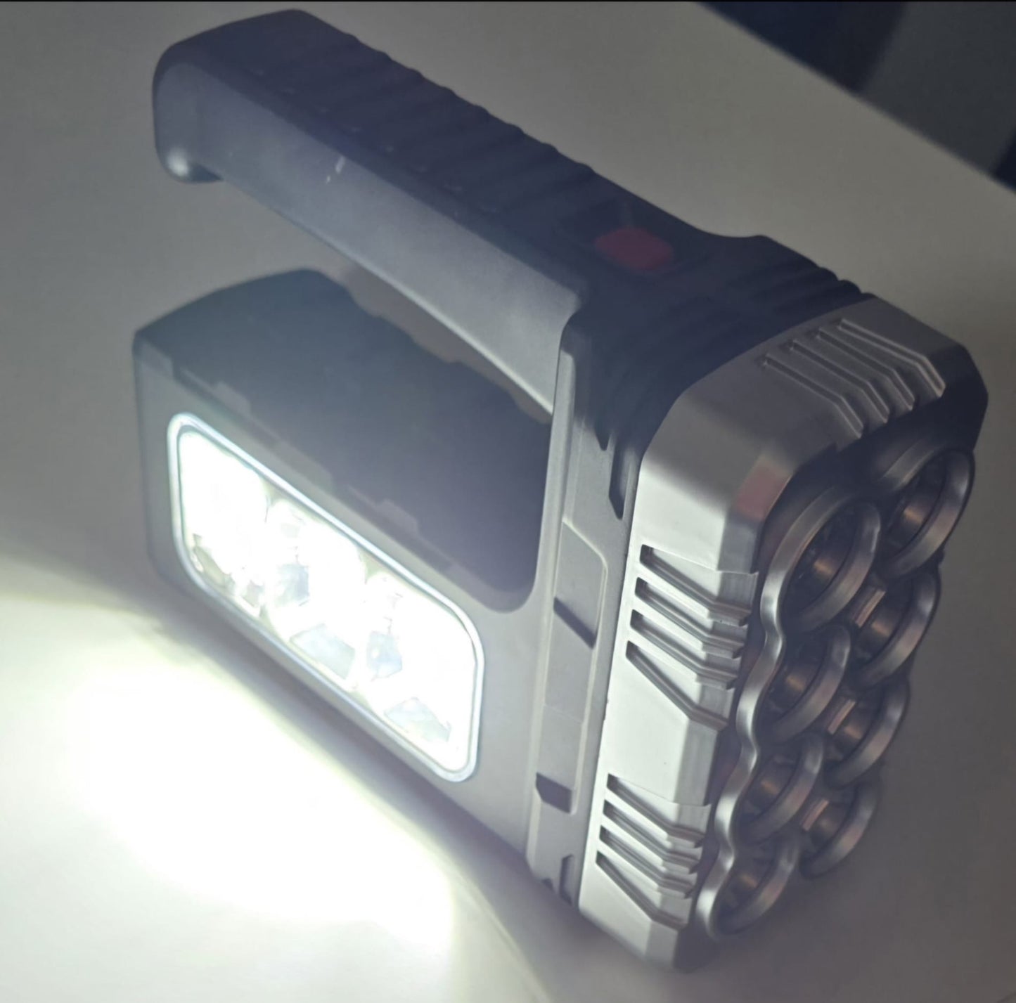 Lanternă Solară Reîncărcabilă 7702A-1, LED de Urgență, Încărcare USB & Solară, Lumină Laterală, 3 Moduri, Portabilă