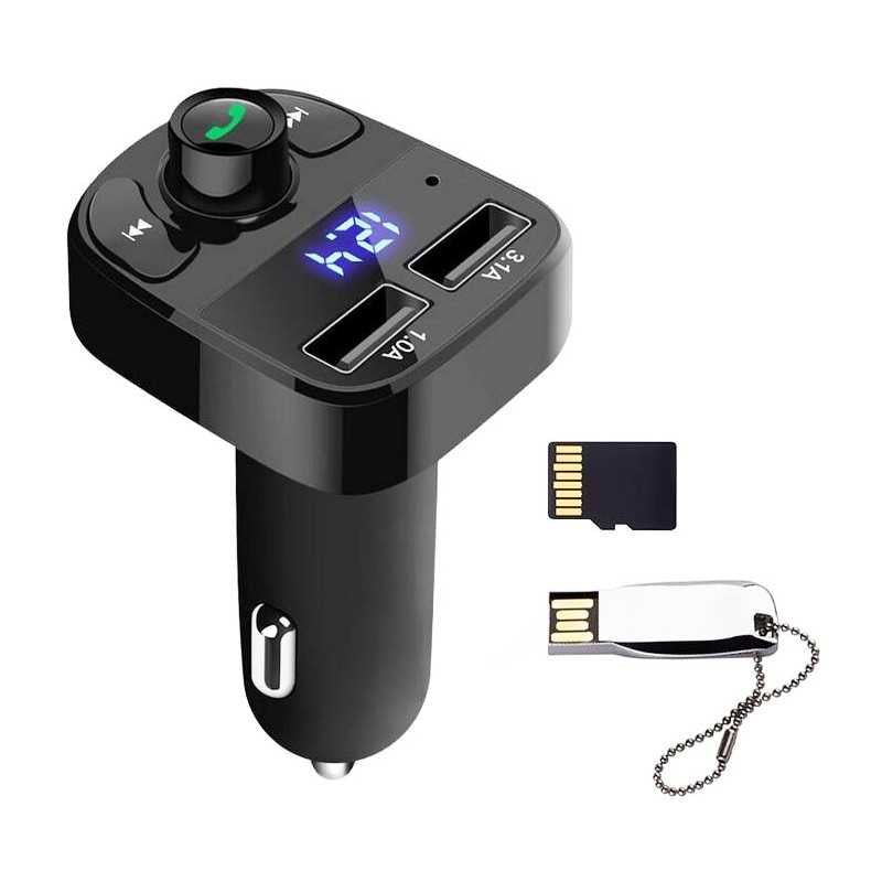 Modulator Auto Bluetooth X8 • 2 Porturi USB 3.1A • Voltmetru Integrat