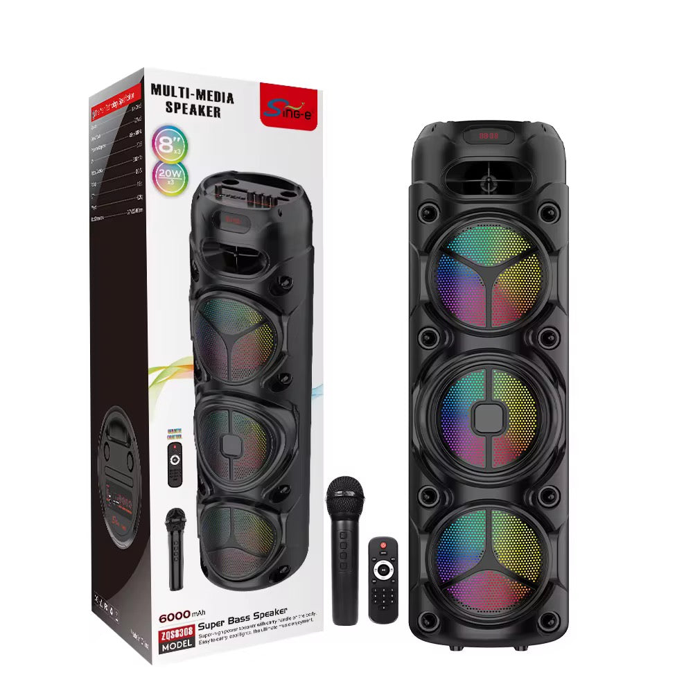 Boxa Bluetooth profesionala ZQS8308 cu LED RGB 90CM