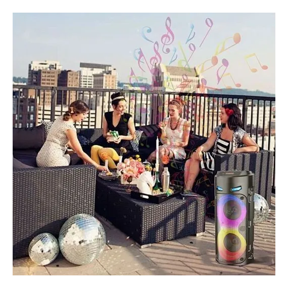 Boxă Portabilă Bluetooth ZQS-4239S, Wireless, 7W, 3.7V/1500mAh, cu Microfon și Lumini RGB