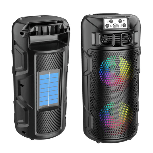 Boxă Wireless ZQS4275 – Bluetooth, Radio FM, USB/TF, TWS, Iluminare LED, Încărcare Solară, Antenă Externă, Fără Telecomanda
