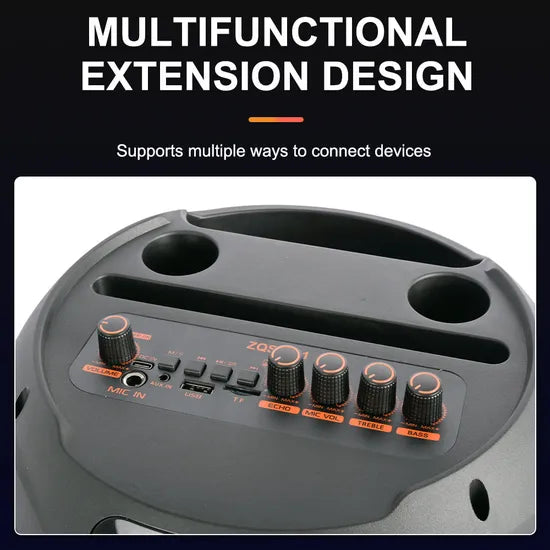 Boxă Portabilă ZQS8220s – Difuzor 8 Inch, 40W RMS / 100W PMPO, Bluetooth, Ecran Digital