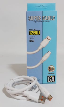 Cablu de Încărcare și Transmisie – 6.1A, 1m, Încărcare Rapidă (Type-C / Lightning)