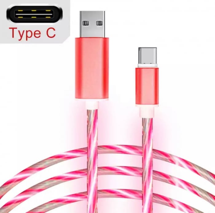 Cablul Type-C cu Lumină LED – Încărcare Rapidă și Transfer Date, Design Durabil