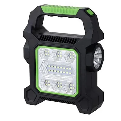 Lampă Camping JY-258B, 40 LED-uri + Lanternă Laterală, Încărcare Solară & USB engross, Verde