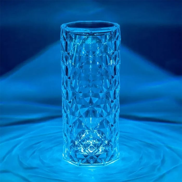 Lampa Luminoasa led Efect Cristal, 3 Lumini Albe, 16 Lumini RGB, Telecomanda Inclusa, Control Tactil, Reincarcabila pentru Dormitor, Birou, Bucatarie