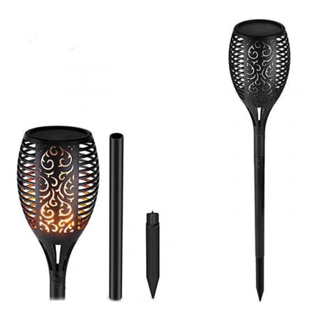 Set 4 lămpi - Lampă Solară cu Efect de Flacără, 33 LED-uri, 58 cm, Iluminat Decorativ pentru Grădină și Terasă