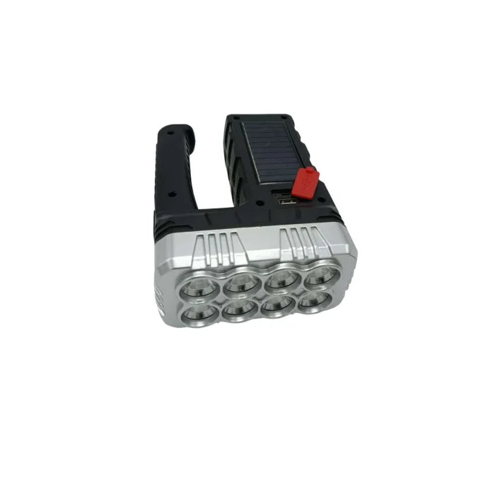 Lanternă Solară Reîncărcabilă 7702A-1, LED de Urgență, Încărcare USB & Solară, Lumină Laterală, 3 Moduri, Portabilă