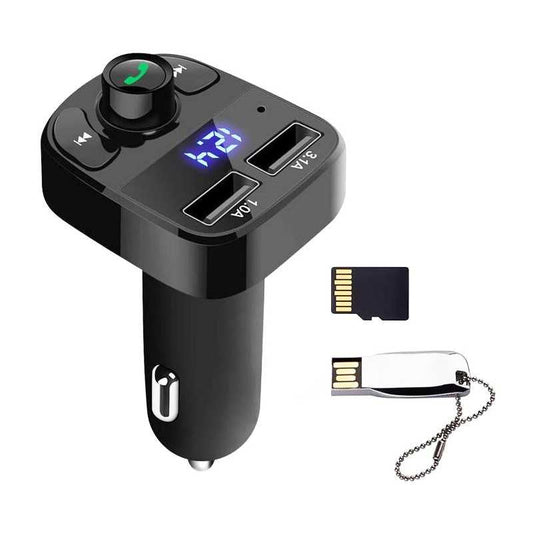 Modulator Auto Bluetooth X8 • 2 Porturi USB 3.1A • Voltmetru Integrat