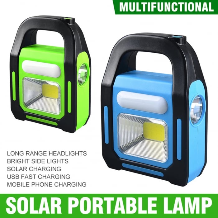 Lanternă de Lucru LED Portabilă JD-925 3 în 1 – Lumină, Încărcare Solară și Power Bank USB
